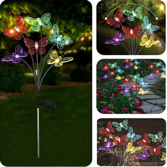 🦋 AuroraGlow™ Solcellsdriven LED Fjärilslampa (8–10 fjärilar)