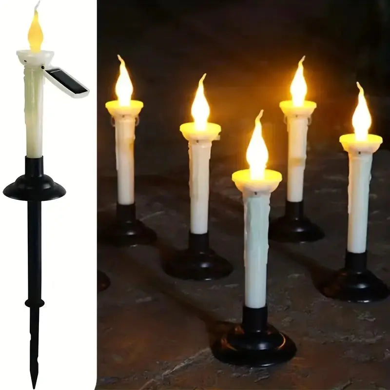 đŻïžAuroraGlowâą Solcellsdrivna Gravljus (4-pack) â Evigt ljus i varje flamma