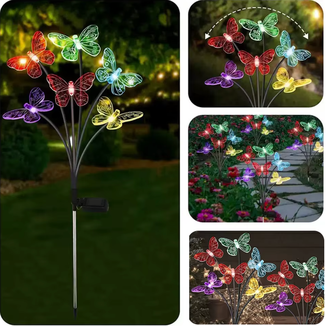 🦋 AuroraGlow™ Solcellsdriven LED Fjärilslampa (8–10 fjärilar)