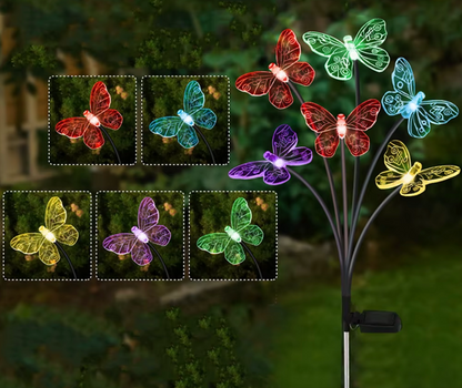 🦋 AuroraGlow™ Solcellsdriven LED Fjärilslampa (8–10 fjärilar)