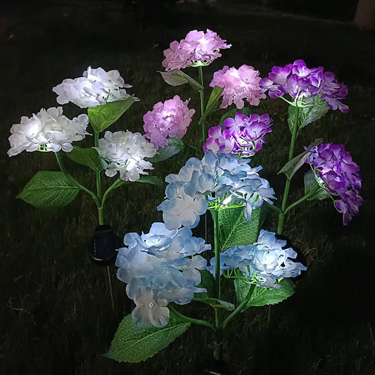 🌸 AuroraGlow™ Solcellsdriven Hortensia lampa
