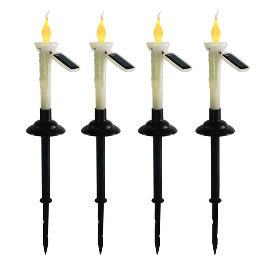 🕯️AuroraGlow™ Solcellsdrivna Gravljus (4-pack) – Evigt ljus i varje flamma