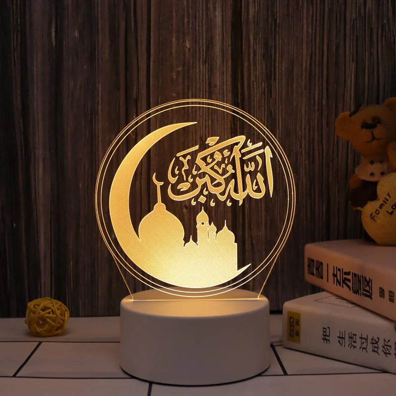 🌙 AuroraGlow™ Islamsk 3D LED Månlampa